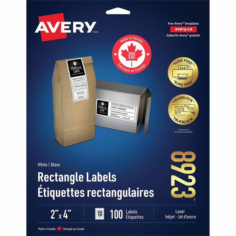 Image Étiquettes rectangulaires blanches TrueBlock™