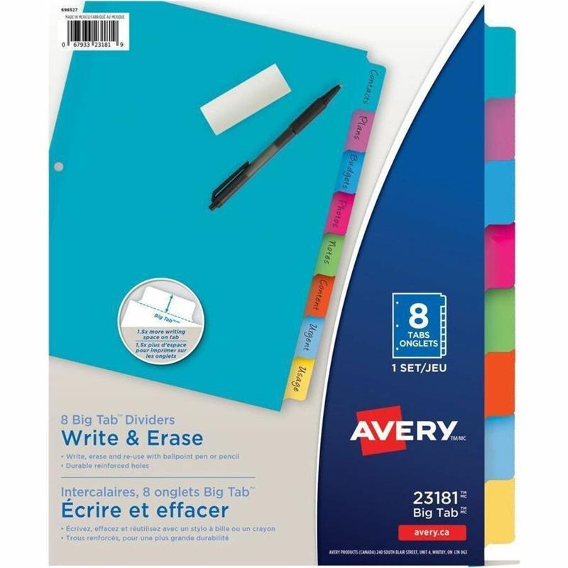 Image Big Tab™ Write & Erase Dividers