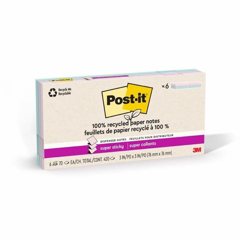Image Feuillets recyclés Post-it® Super Sticky - La vie en pastel